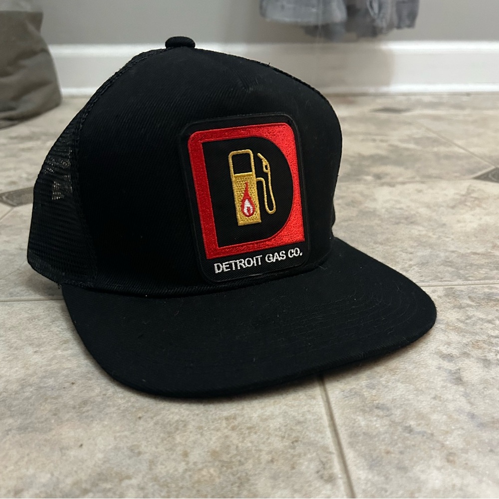 Detroit Gas Co Black Mesh Trucker Hat